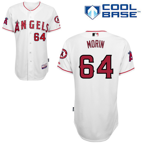Mike Morin #64 MLB Jersey-Los Angeles Angels of Anaheim Men's Authentic Home White Cool Base Baseball Jersey